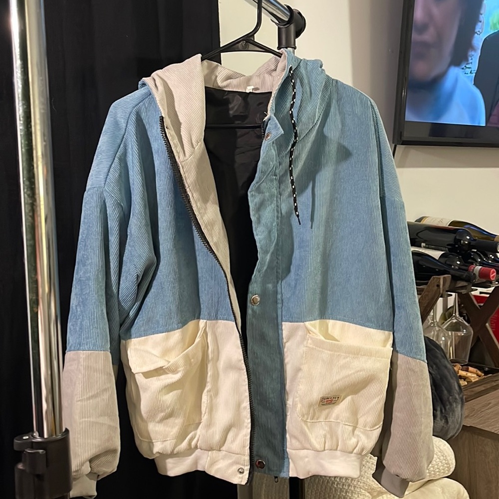 Blue and white jacket